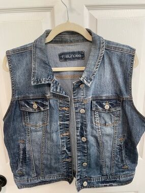 Maurices Blue Denim Vest
